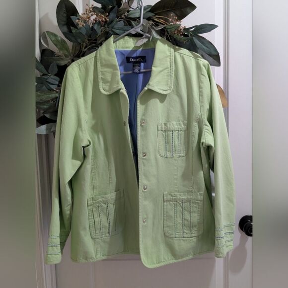 Denim & Co Vintage Mint Embroidered Jacket XL Y2K Cottagecore Grandmacore - Picture 2 of 6